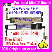 Wi-Fi Cellular Motherboard for iPad Mini 2, 3G, A1490, A1491, Logic Board With Chip, IOS System, Clean iCloud