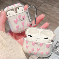 Fashion Glitter Shiny Heart Wireless Earphones Case For Airpods Pro 2nd Cover AirPods 3 airpods 1 2 Charging Box with Keychain