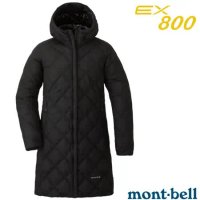 【MONT-BELL 日本】女 U.L. TRAVEL 800FP 連帽防風羽絨長版外套.大衣/1101631 BK 黑 DA