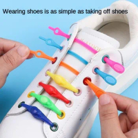 Fashion Silicone Shoelace Sneakers Laces Shoes Accessories Round Waterproof Elastic Shoelaces No Tie Lazy Shoe laces no laces