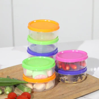 Three Color PP Complementary Food Preservation Box Mini Freezing Box Circular Microwave Heating Plastic Box