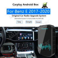 For Benz E 2017 2018 - 2020 Car Multimedia Player Radio Upgrade Carplay Android Apple Wireless CP Box Activator Map Mirror Link