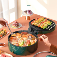 Bbq Electric Hot Pot Barbecue Divided Korea Plate Double Chinese Hot Pot Vegetable Round Big Kitchen Fondue Chinoise Cookware