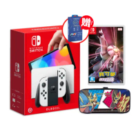 任天堂 Nintendo Switch OLED 白色 +NS 寶可夢明亮珍珠+MaxGames主機包蒼響贈抗藍光保護貼