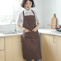 【茉家】韓版經典條紋款防油污好清洗圍裙(1入)