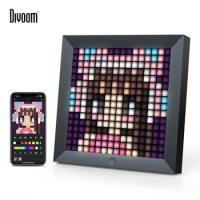 Divoom Pixoo Pixel Art Digital Photo Frame Gaming Room Home Decor Anime Kawaii LED Display Wall Clock Custom APP Control Gift