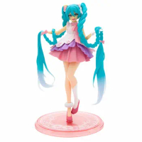 Miku Figure Anime Figures Braids Figure Gift Desktop Collection Ornament 7.5"
