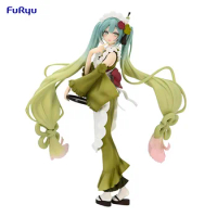 In Stock Original FURYU Hatsune Miku Matcha Green Tea Parfait Figure Bandai Vocaloid Miku Exceed Creative Figure Model Toy Gift