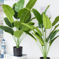 PROMO SPECIAL Daun Pisang Plastik Tanaman Hias Talas Artificial Tanpa Pot Besar KQ768