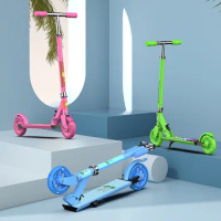 Children's Outdoor Travel Scooter Child Riding Toy Scooter Flash Wheel Scooter Folding Scooter Ride on Toys Kid Kick Scooter