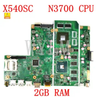 Used X540SC 2G RAM N3700CPU Motherboard REV:2.0 For ASUS X540 X540S X540SC Laptop Mainboard N15V-GL1-KA-A2 2GB RAM 100% Tested