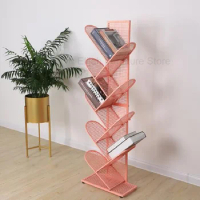 JOYLIVE 2021 New Creative Tree-shaped Iron Grid Bookshelf Storage Rack For Library Book Store Office Working Study Books Display
