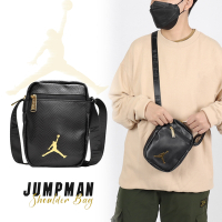 Nike 側背包 Jordan Jumpman 黑 金 斜背包 小包 喬丹 皮革 包包 JD2133009GS-002