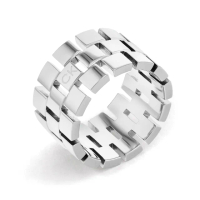 【Calvin Klein 凱文克萊】CK Geometric 三層磚造型戒指 520送禮 禮物(35000324)