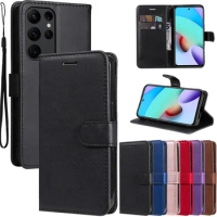 S23 S 23 Plus + Case Leather Flip Book Stand Funda For Samsung Galaxy s23 s22 s24 Ultra S23ULTRA Cover Card Slots Holster Cases