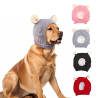 Winter Warm Dog Hat Ear Muffs Noise Protection Windproof Pet Ears Covers Knitted Earmuffs For F2G7
