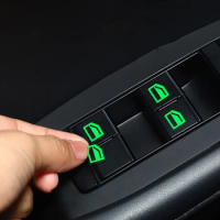1pcs Car Interior Button Reflective Sticker Car Window Lift Switch Sticker Function Button Switch Button Wear-resistant Sticker
