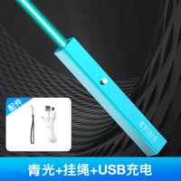 JSHFEI Cyan Laser Pointer pen Laser USB Rechargeable Beam Pointer Pen 500-510nm Laser Pointer Camping Hunting Laser Light