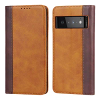 Case For Google Pixel 6 Pro Leather Wallet Flip Cover Vintage Magnet Phone Cases for Google Pixel 5 5A / 4A 5G Coque Dual Color