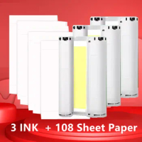 Color Ink and Paper Set for Canon Selphy Compact Photo Printer CP1200 CP1300 CP910 CP900 KP 108IN KP-36IN Cartridge
