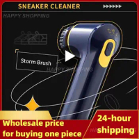 Electric Shoe Brush Polisher Portable Handheld Scrubber Shoes Cleaning Brush Kit with 4 Brush Heads for Leather Bags