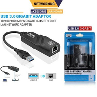Adaptor Konverter USB 3.0 To Kabel LAN Ethernet Gigabit RJ45 1000 Mbps Laptop PC UTL STB Openwrt