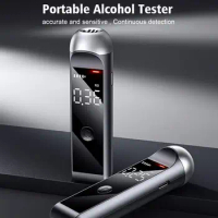 Automatic Alcohol Tester Professional Breath Alcohol Tester HD Screen Digital Display Rechargeable Breathalyzer Alcohol Test