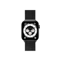 【LAUT 萊德】Apple Watch 42/44/45/49mm 米蘭不銹鋼磁吸錶帶-黑