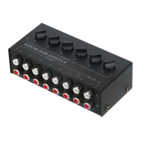 6 Channel CX600 Audio Mixer Mini Stereo Passive Mixer Ultra-compact Low-noise RCA Audio Mixer DJ Equipment for Live and Studio