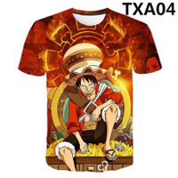 2023 newFunny children's T-shirt Japanese anime shirt male T-shirt Luffy T-shirt clothing T-shirt printing T-shirt short sleev