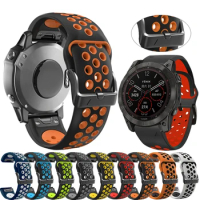 26 22MM Watchband For Garmin Fenix 6 6X Pro 5 5X Plus Epix 2 3HR Fenix7 7X Silicone Quick Release Watch Easyfit Wrist Band Strap