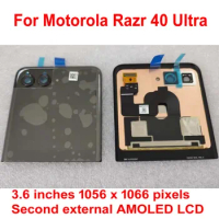 Original 3.6" Second External AMOLED LCD Display Touch Screen Digitizer Assembly For Motorola Razr 40 Ultra XT2321 Small Sensor