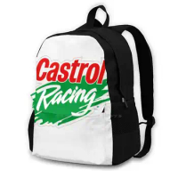 Castrol Racing Backpack For Student School Laptop Travel Bag Castrol Classic Oil Cars Motor Engine Motorsport Retro Vintage