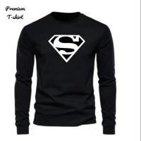 Kaos Premium Superman Uniseks Lengan Panjang Cotton Combed 24s Premium Dewasa Oblong