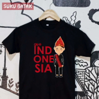 Kaos Gue Indonesia - Adat Batak - Pria - Warna Hitam Combed Digital