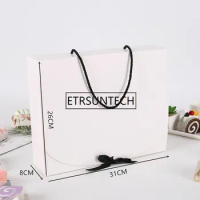 100Pcs/Lot Creative Simple White Large Gift Box Creative Kraft Paper DIY Gift Bag Box Party Supplies Wholesale