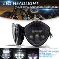 7" Motorcycle LED Headlight w/ Bracket Clamp For Harley Honda Yamaha Cafe Racer LED Projection Headlight