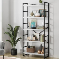 Book case5 Tiers Bookshelf, Classically Tall Bookcase Shelf,Book Rack,Modern Holder,Storage Shelves for Books,White
