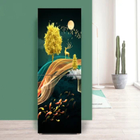Refrigerator sticker Door cover refrigerator sticker Full film wallpaper Waterproof removable luxury mural