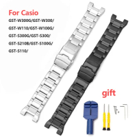 Metal Watchband for Casio GST-W100G W300 400G B100 S110 S120 S300 S310 W110 Stainless Steel Wristband Bracelet Business Strap