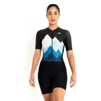 Xama Cycling Women's Short Sleeve Bicycle Skinsuit Jerseys Para Mujeres Bici Equipo Ciclismo Roadbike Mountain Bike Jumpsuit