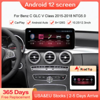 Android 12 Touch Screen For Benz C GLC V Class W205 S205 W447 2014-2019 Multimedia Player Display Navigation Bluetooth WiFi GPS