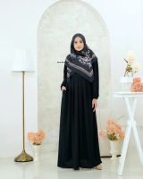Gamis shela gamis elegan simple free segiempat motif + bross Polos