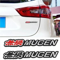 3D Metal Mugen Logo Car Emblem Rear Trunk Front Grill Badge For Honda Civic Accord 7 Type R FN2 FK8 Fit Jazz RS CRX Auto Sticker