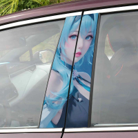 Stiker Variasi Pilar Pintu Jendela Mobil Universal Bahan Vinyl Antigores Motif Gadis