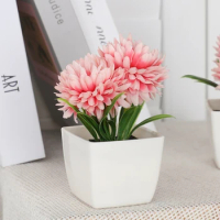 1PC Desktop Flowers, Artificial Chrysanthemum Potted Plants, Home, Restaurant, Office Decoration