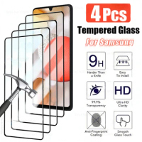 4PCS Protective Glass for Samsung S23 S22 Plus A14 A12 A23 A13 A51 A72 Tempered Glass for Samsung A32 A53 A33 A73 S21 S20 FE 5G