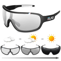 ELAX BRAND Polarized Photochromic UV400 Outdoor Road Cycling Eyewear Sports Cycling Sunglasses Men Women Bike Bicycle Glasses