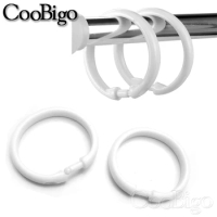 10pc Plastic Openable Curtain Hook Ring Clip Glide Hanging Loop Buckle for Drapery Rod Bath Shower Window Blind Hanger 59mm