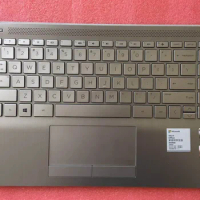 YUEBEISHENG New For HP 14-DK 14S-DP 14S-DF 14S-CR 14S-CF palmrest US keyboard upper cover Touchpad TNP-I130 L48648-001